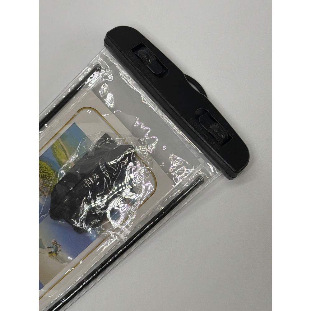 Universal Waterproof Phone Pouch Dry Bag Clear Case with Lanyard Black Trim